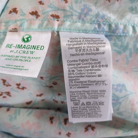 J Crew Printed Short-Sleeve Slim Flex Casual Floral Multicolor Shirt L - Picture 8 of 11